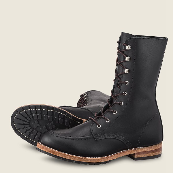 Red Wing Heritage Boots Black - Red Wing Womens Gracie - Tall Boundary Leather - LINMH-0189